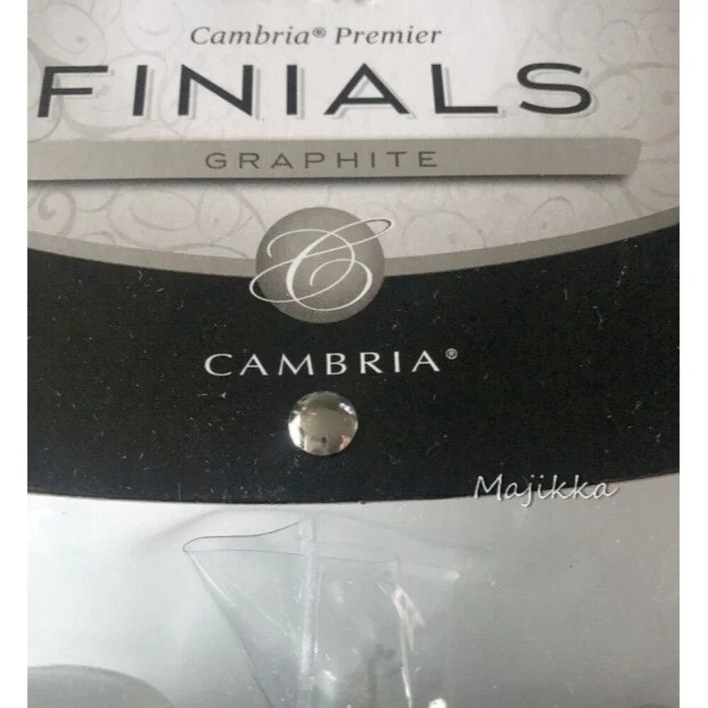 Cambria Premier Twist Ball Finials in Graphite for Drapery Curtain Rods Set of 2